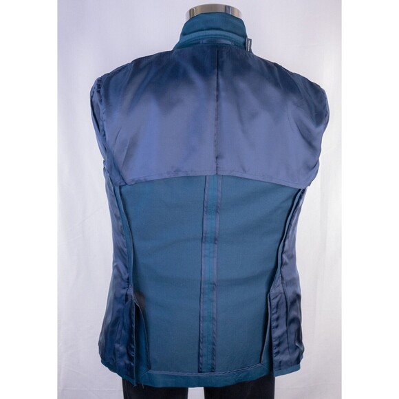 Theory Mens Cotton Unconstructed Blue Sport Coat Jacket Sz 36 Two Button EUC - Picture 13 of 14